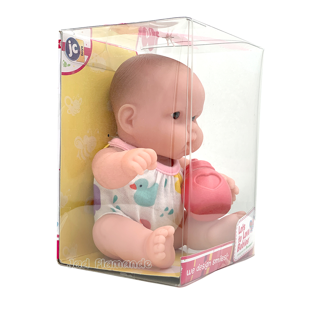 Papusa Bebe expresiv cu biberon 16cm