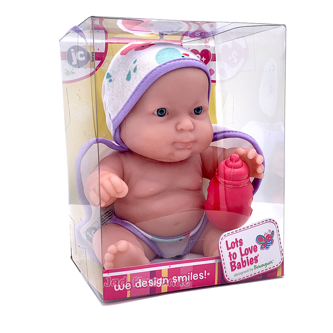 Papusa Bebe expresiv cu biberon 16cm