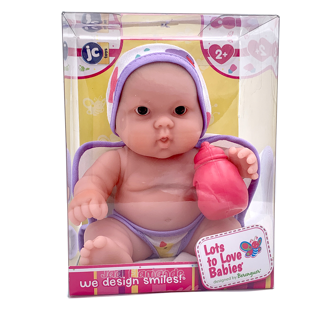 Papusa Bebe expresiv cu biberon 16cm