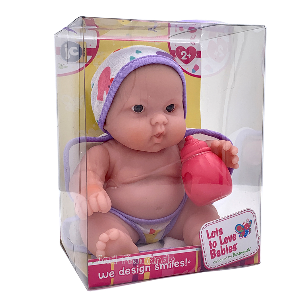 Papusa Bebe expresiv cu biberon 16cm