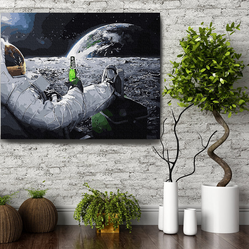 Set pictura pe numere (panza) Relaxare in spatiu 40x50 cm