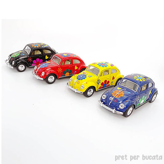 Masinuta diecast Volkswagen Beetle Flower Power 1967