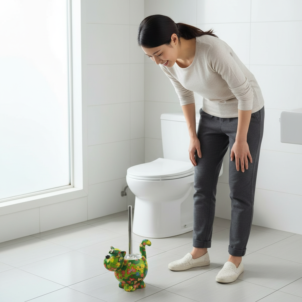 Decoratiune ceramica Suport perie toaleta Pisica Dorothy h17.5 cm