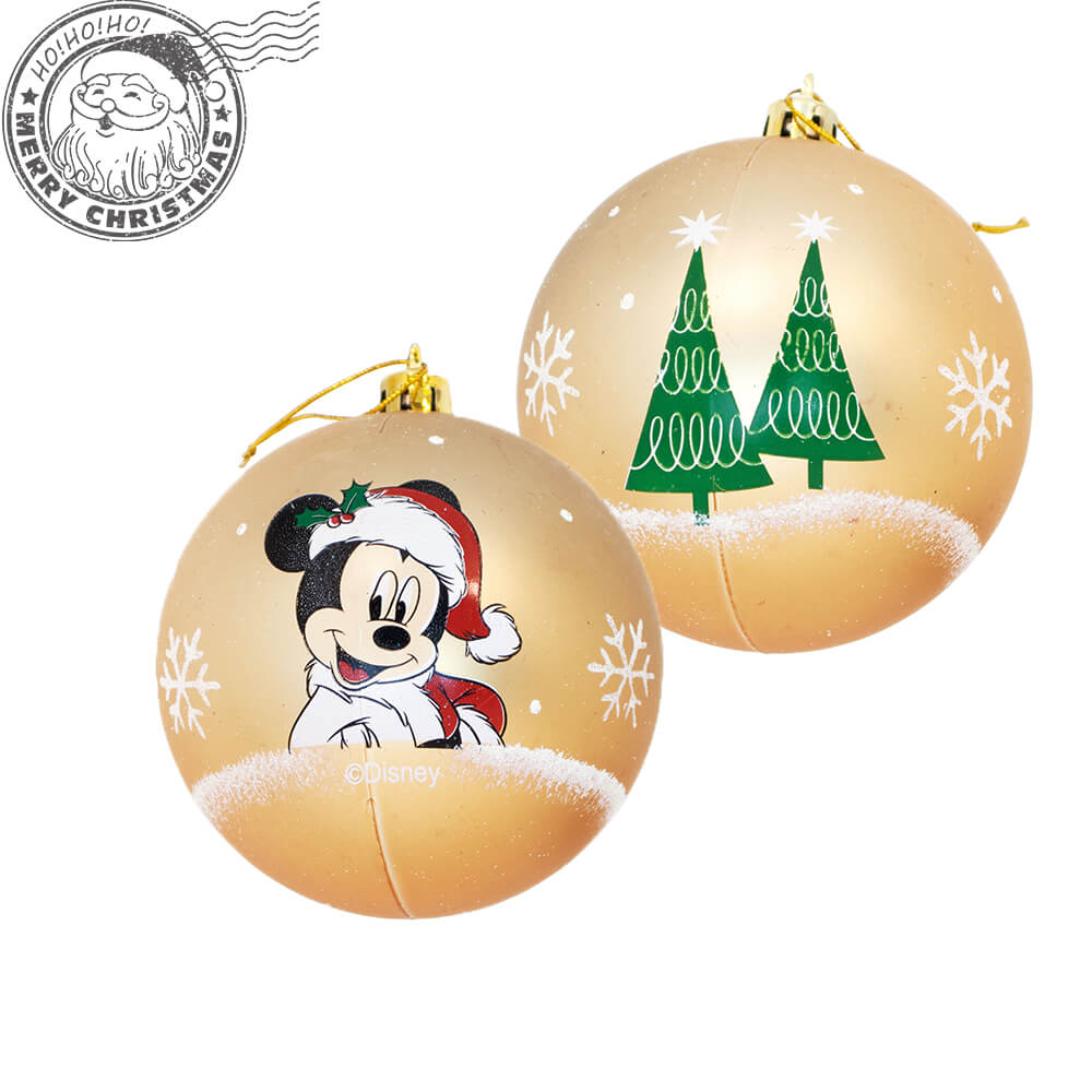 Set 10 Globuri brad Mickey Mouse aurii 6 cm - Nitzi.ro