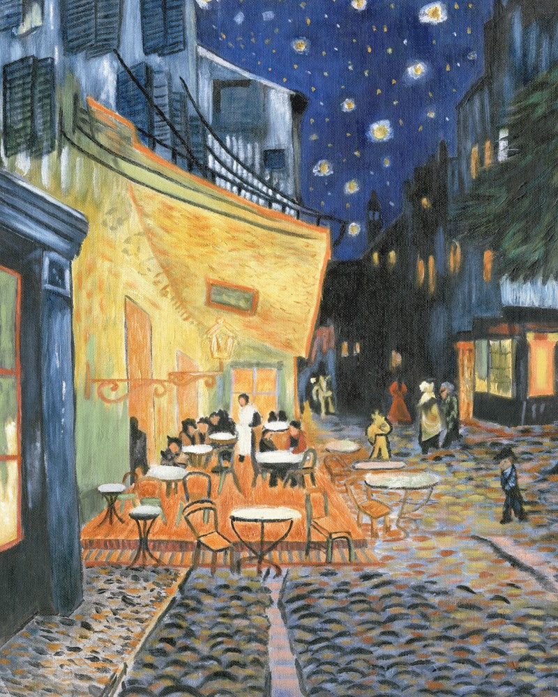 Set pictura pe panza - Cafenea stradala noaptea