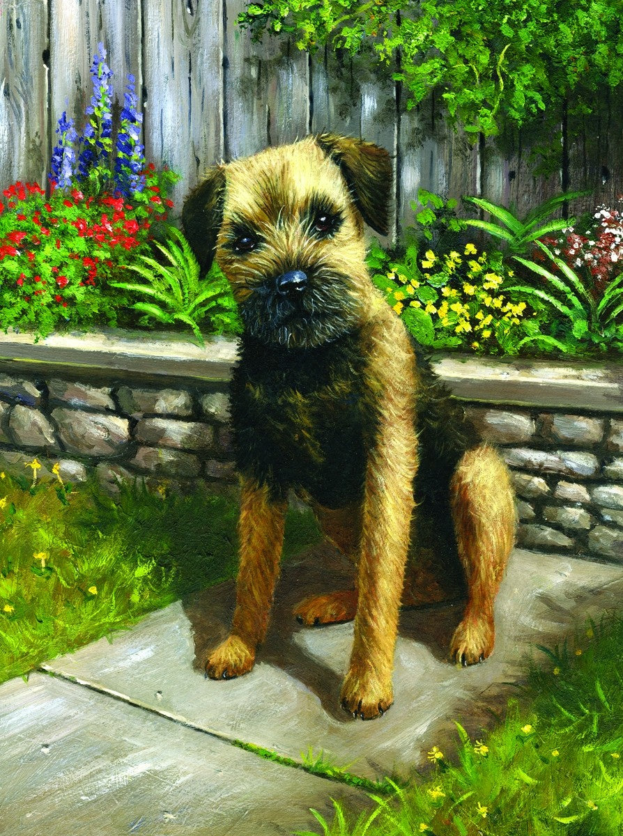 Prima mea pictura pe numere junior mica - Catelus in gradina