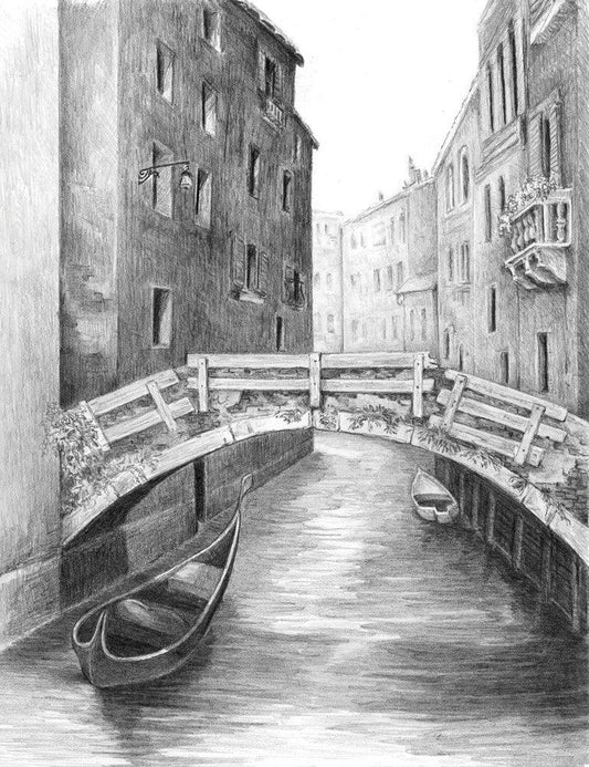 Set pentru realizarea unui desen in creion - Pod venetian - Nitzi.ro