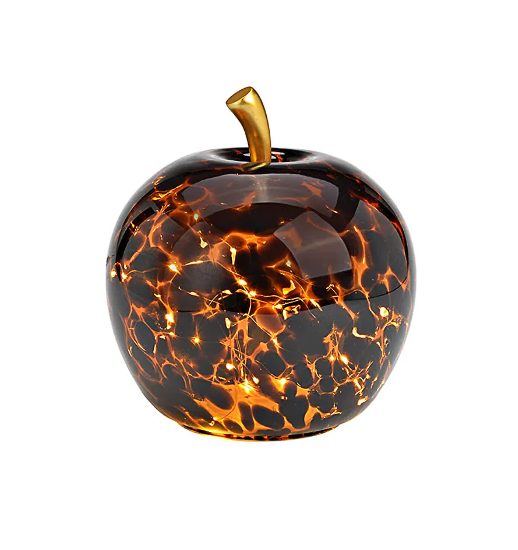 Mar decorativ din stica maro marmorat, cu 30 leduri care au si timer