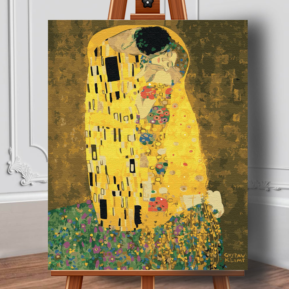 Set pictura pe numere (panza) "Sarutul" - Gustav Klimt 50x40 cm