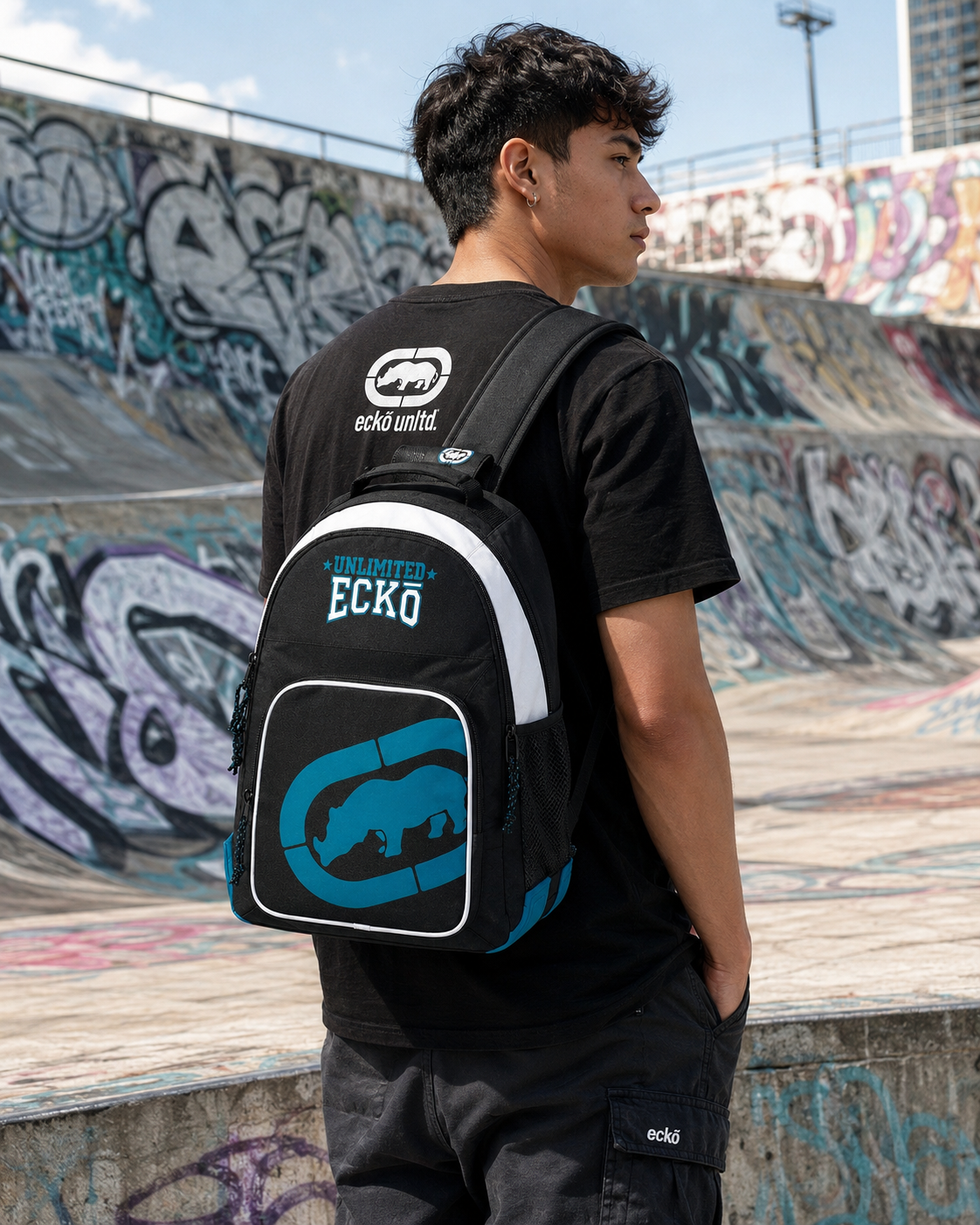 Rucsac scoala Ecko negru 42 cm