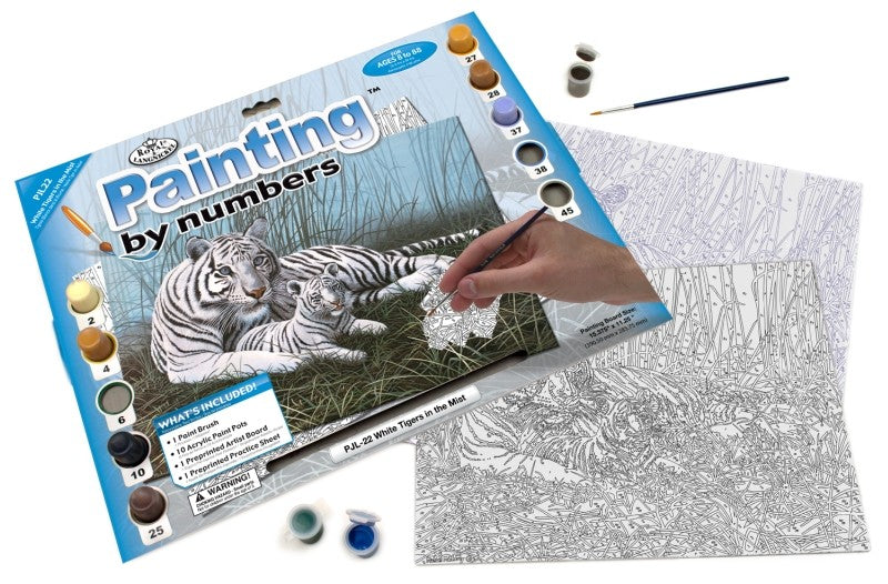 Pictura pe numere juniori - Tigri albi