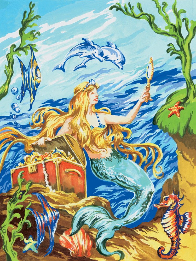Prima mea pictura pe numere junior mica - Sirena