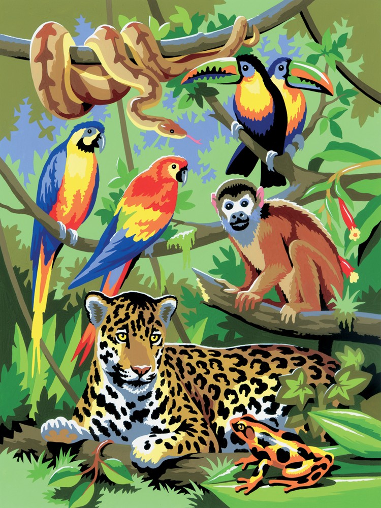 Prima mea pictura pe numere junior mica - Jungla