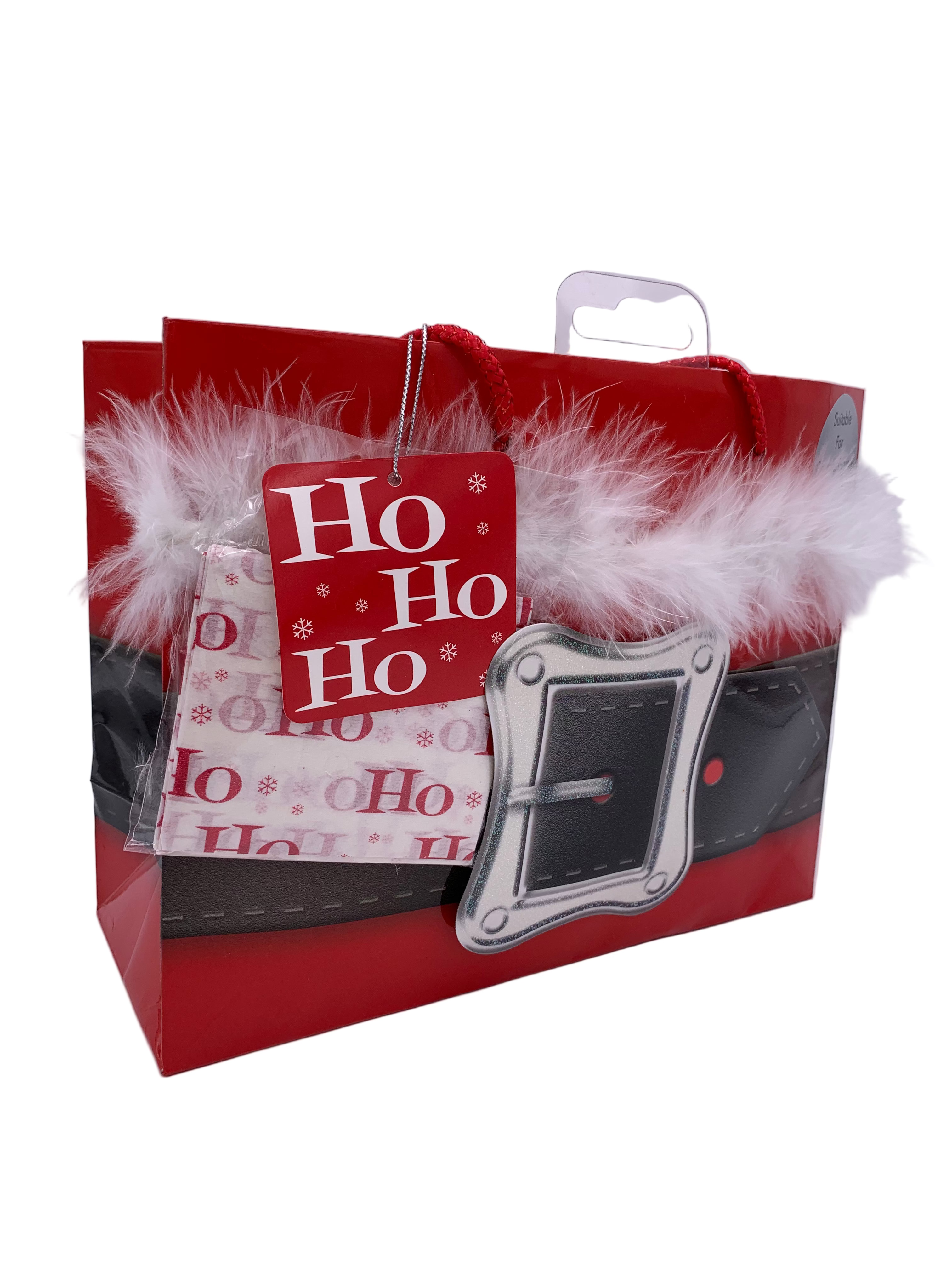 Punga pentru cadou de iarna centura lui Mos Sarbatori