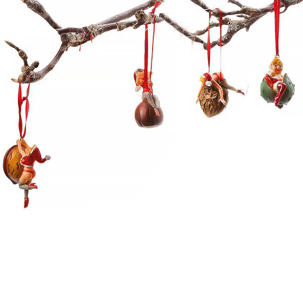 set patru craciunite de 4 cm pentru secret Santa - idei amuzante pentru petrecere