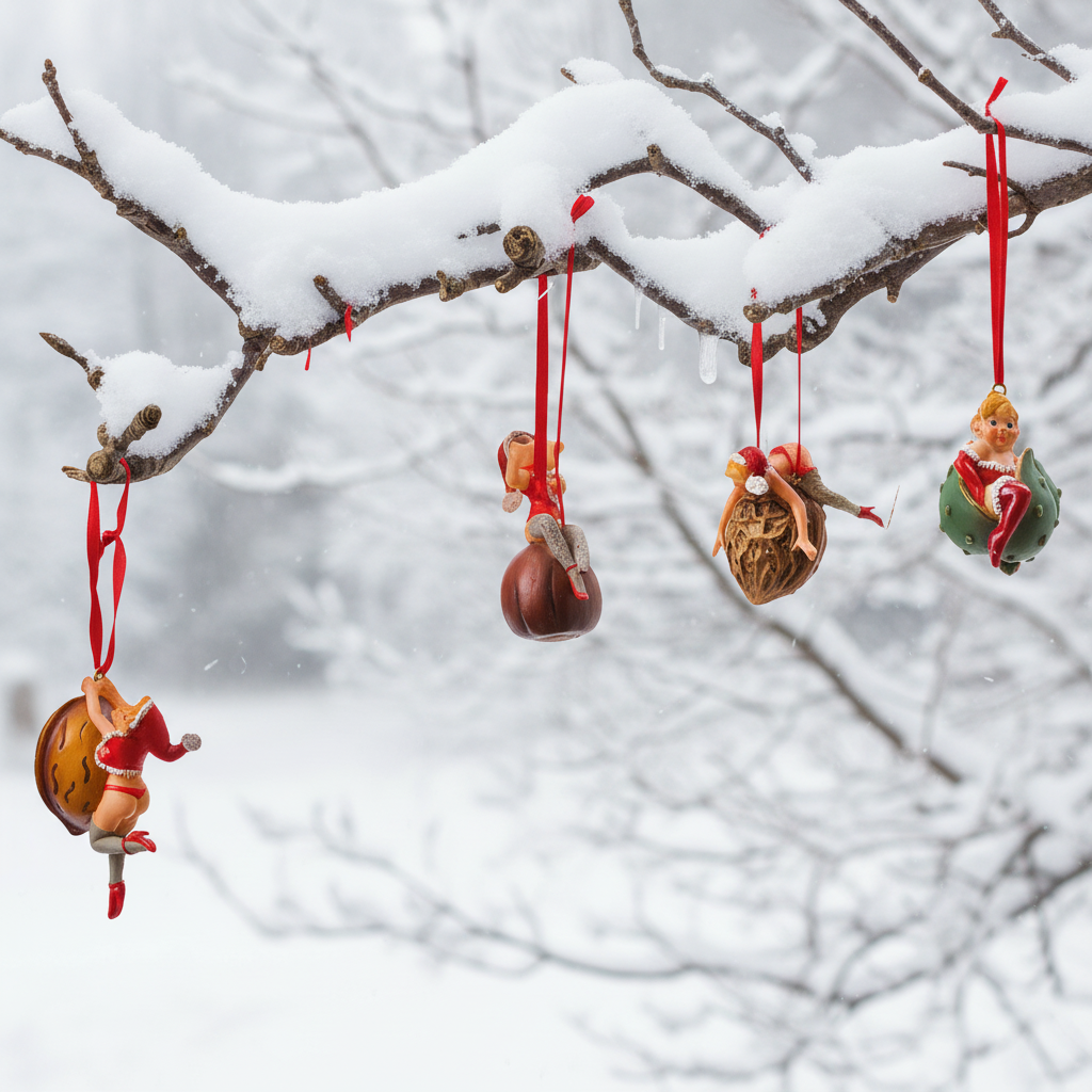 set patru craciunite de 4 cm pentru secret Santa - model 1