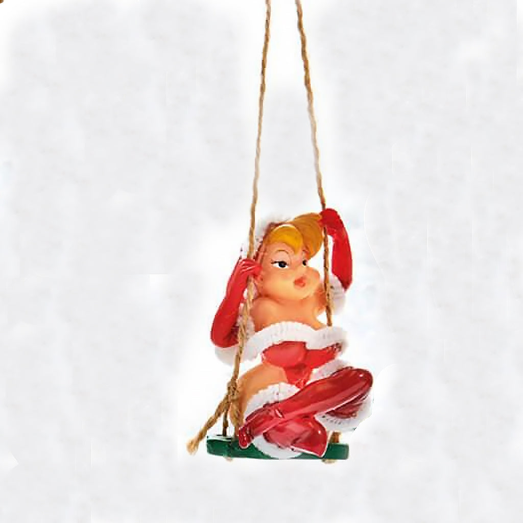 Ornament figurina Craciunite in leagan, 10 cm, decor haios pentru brad model 3