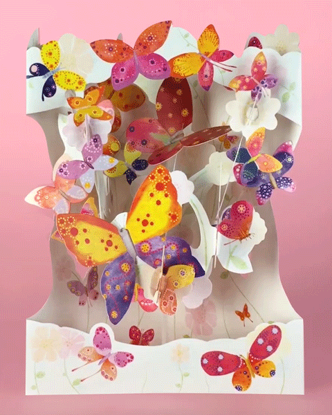 Felicitare 3D Swing Cards Fluturi