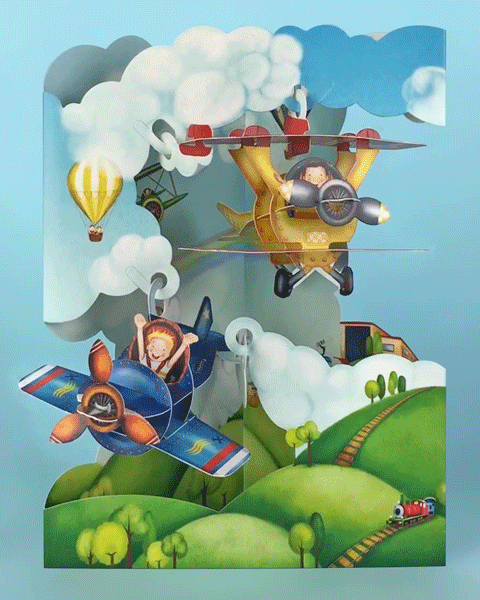 Felicitare 3D Swing Cards Avioane