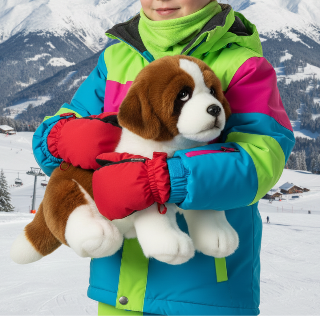 Jucărie copii Catel de plus Saint Bernard Berny 25 cm