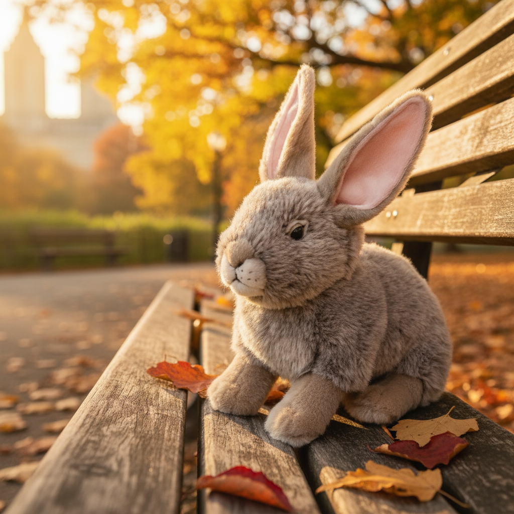 Iepure de plus gri 28 cm Lelly – jucărie moale și realistă, serie limitată