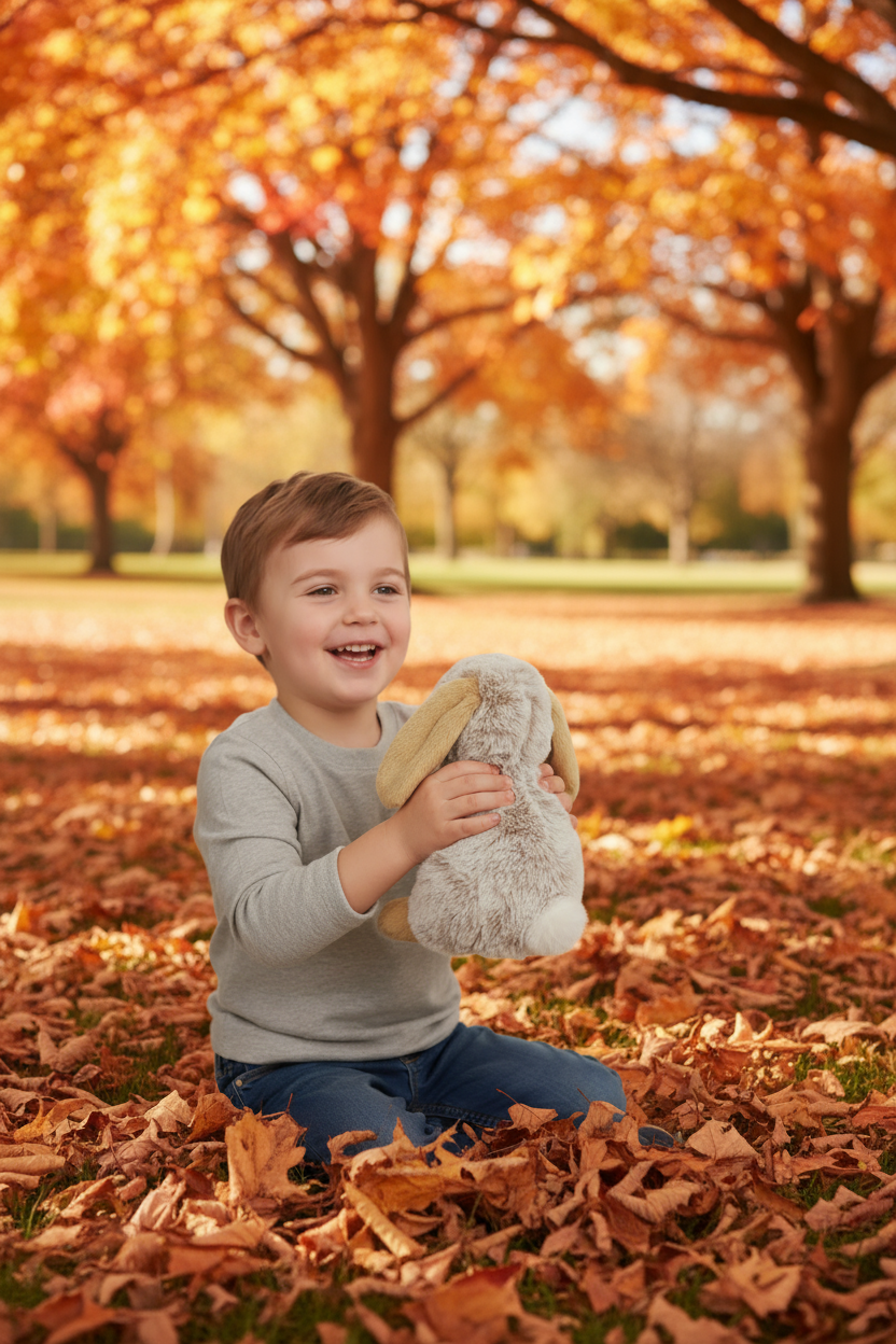 Iepure de plus gri Greg 18 cm de la Lelly, o jucarie de neratatat