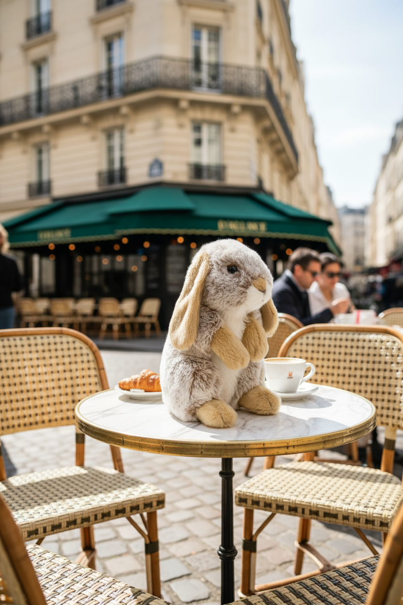 Jucărie copii Iepure de plus gri Greg 18 cm