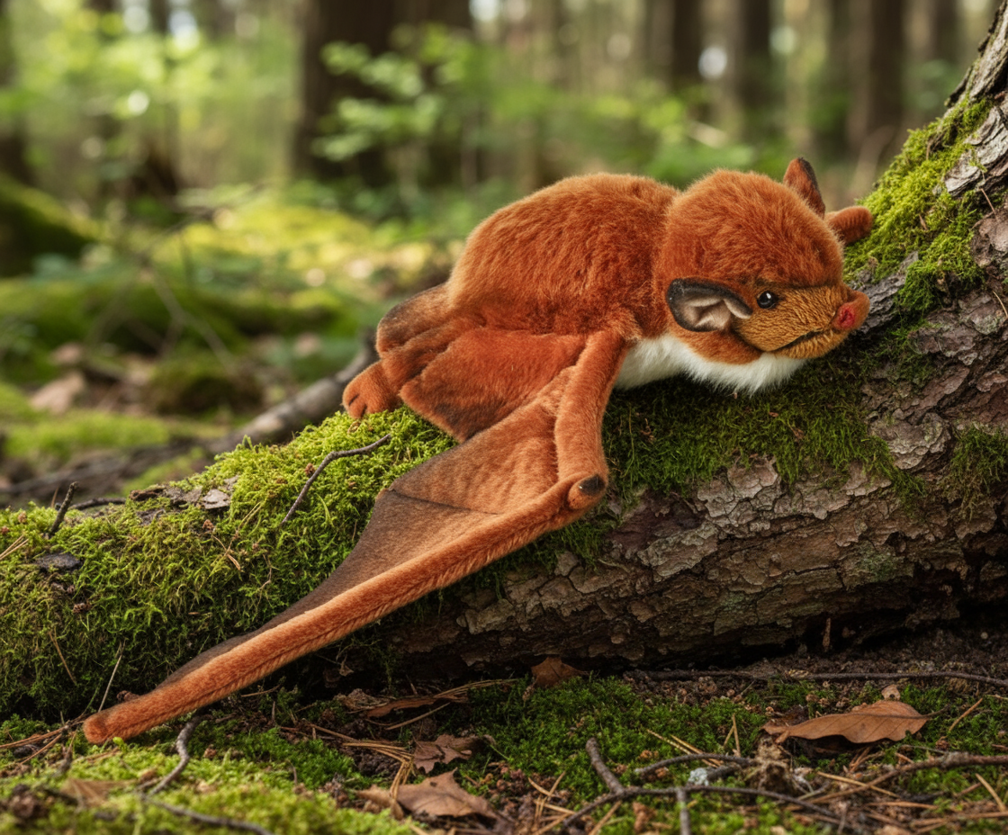 Liliac din pluș realist 42 cm National Geographic – jucărie educativă și decorativă pentru copii