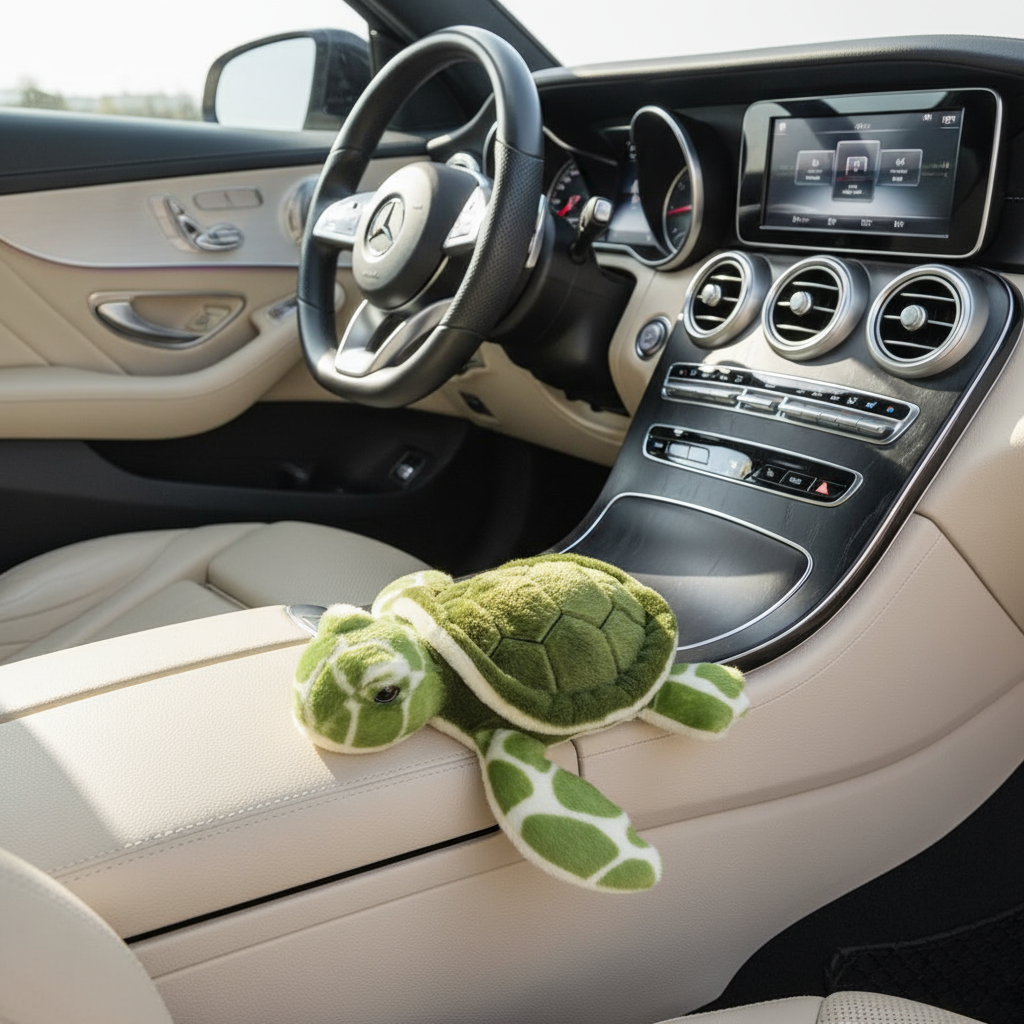 Țestoasă de pluș verde Lelly 25 cm, jucărie moale și realistă pentru copii, in Mercedes-Benz 