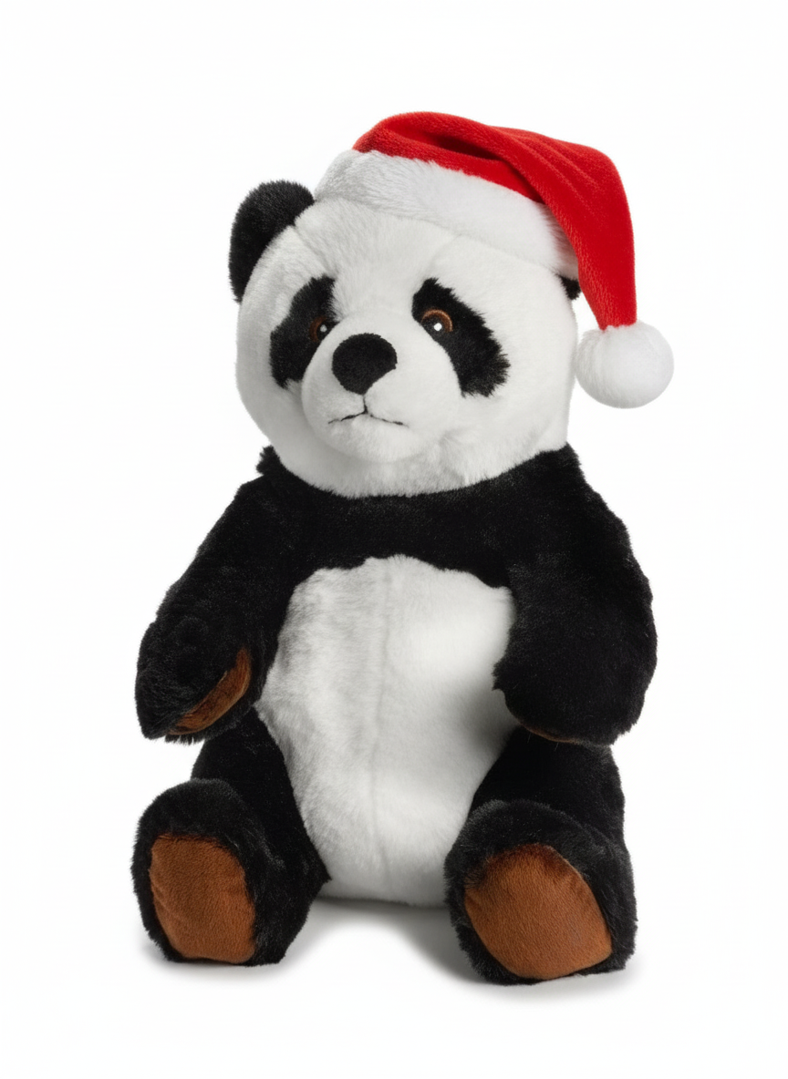 Jucărie copii Panda de plus mare 29 cm, gata sa-l imbatiseze pe mos Crăciun