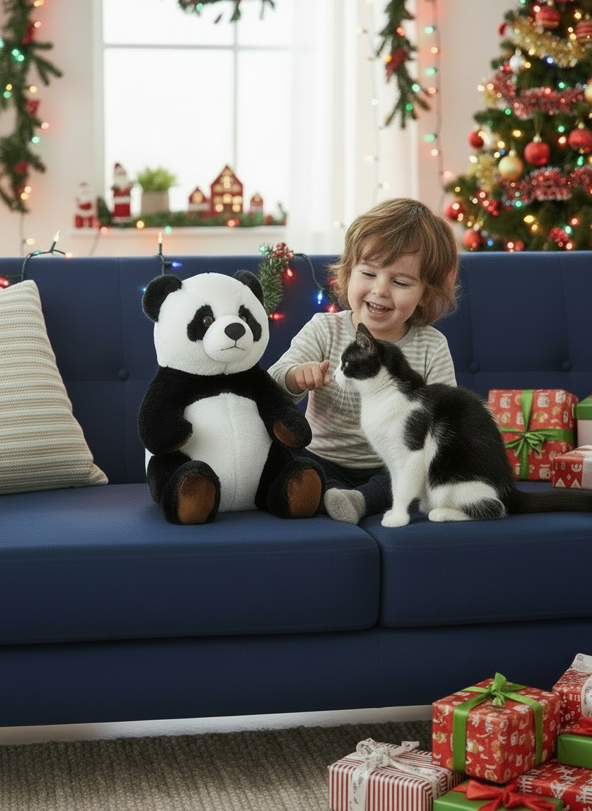 Părinții aleg acest urs panda de plus de 29 cm, nu doar pentru aspectul său realist, ci și pentru confortul pe care îl oferă copiilor în timpul joacă