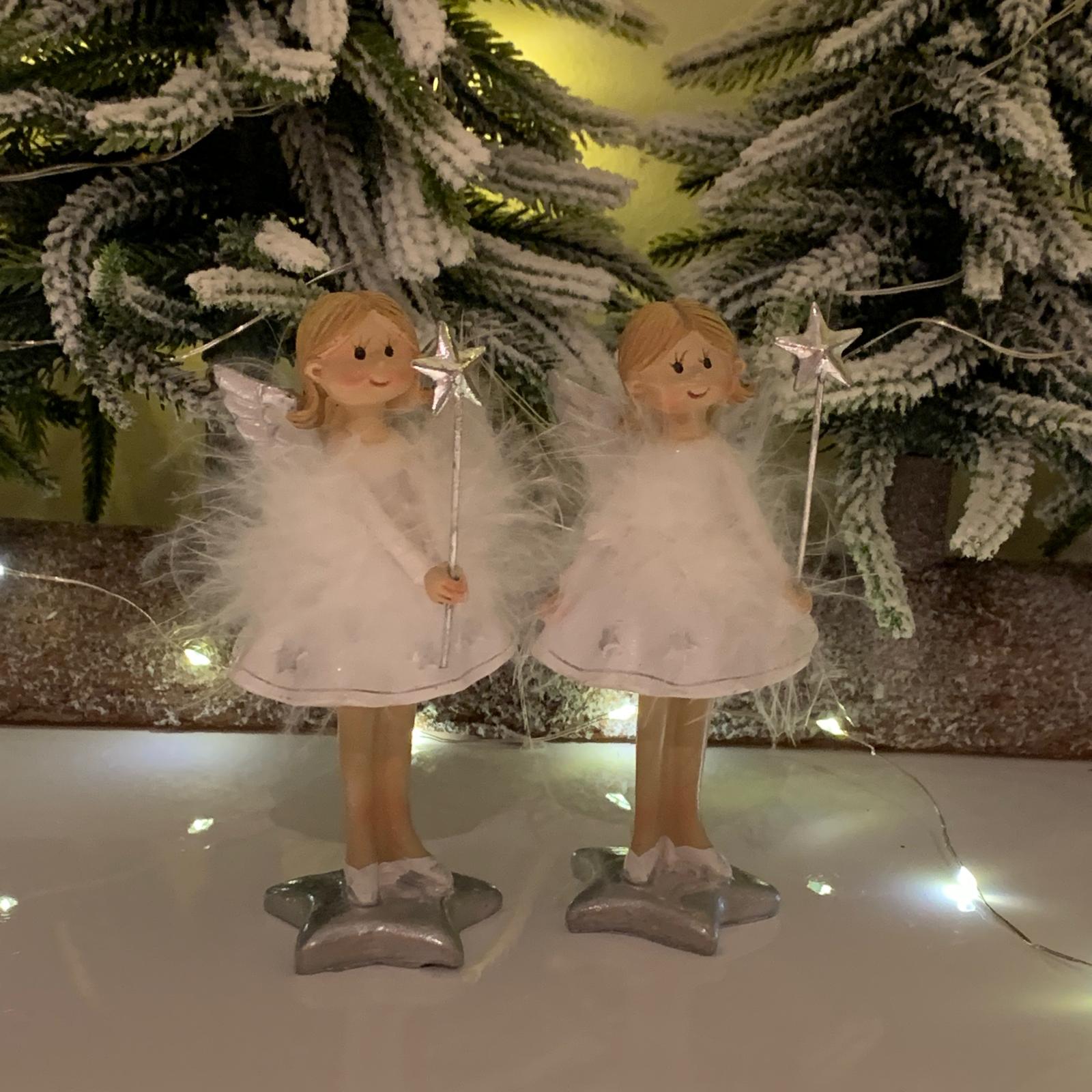 Ingeras cu pene albe 11 cm