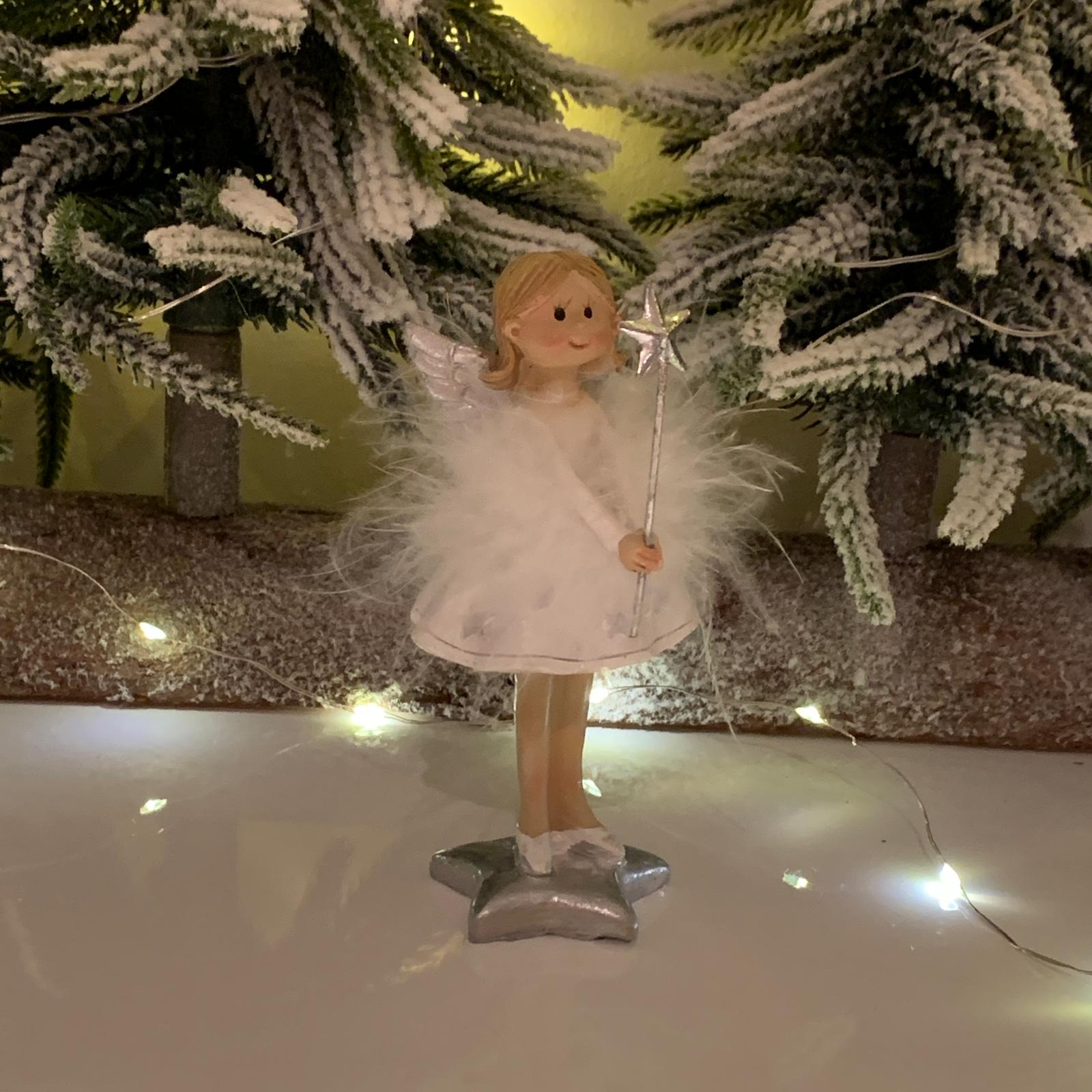 Ingeras cu pene albe 11 cm