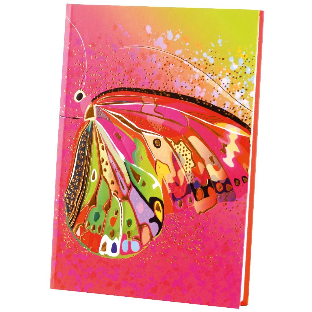 Agenda Goldbuch A5 cu folie aurie Fluture roz - Nitzi.ro