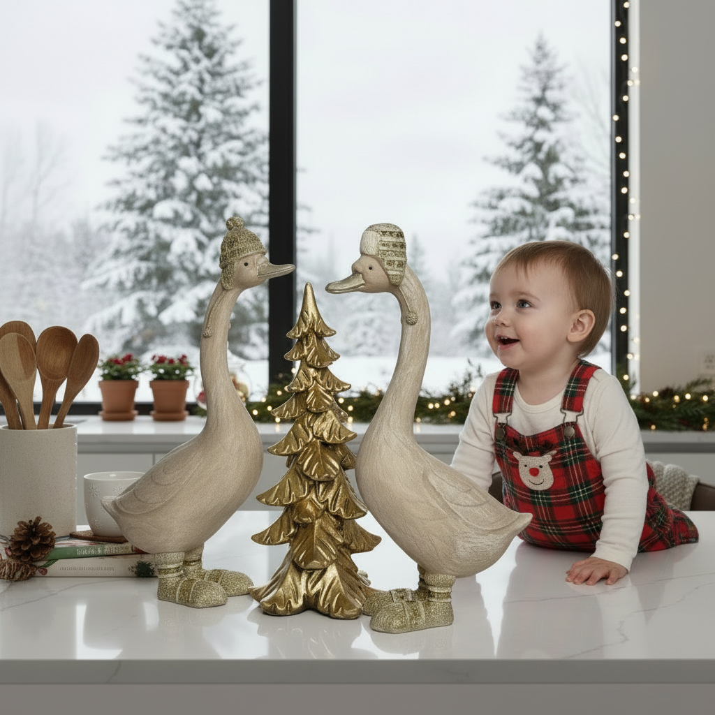 Gasca decorativa cu caciulita 28 cm