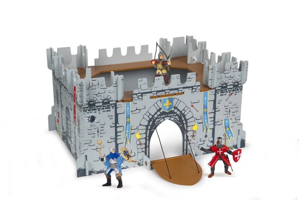 Decor Papo - Set Castel medieval carton+3 figurine