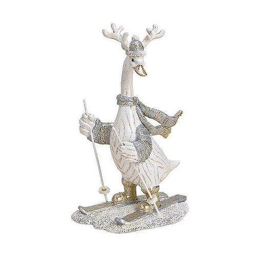 Figurina decorativa Gascan pe schiuri 18 cm - Nitzi.ro