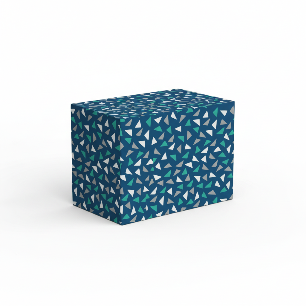 Hartie de impachetat albastra model triunghi 200x70 cm