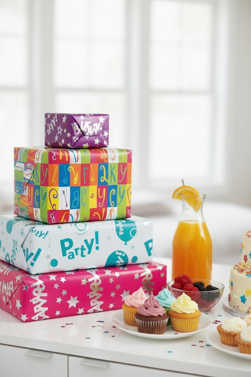 Folie pentru cadouri culori metalice 4mx0.7m