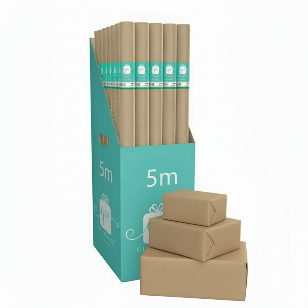 Hartie de impachetat kraft, maro 2.5 m, pentru aviversari sau ocazii de business