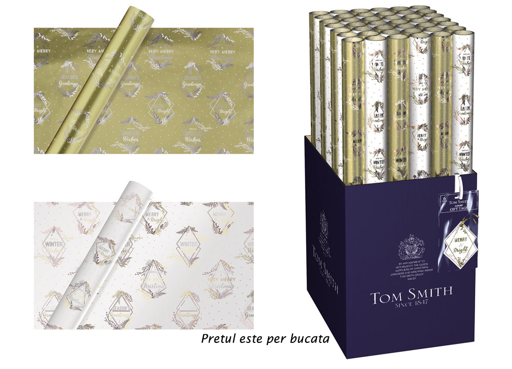 Hartie pentru cadouri Tom Smith Golden Christmas 4 m