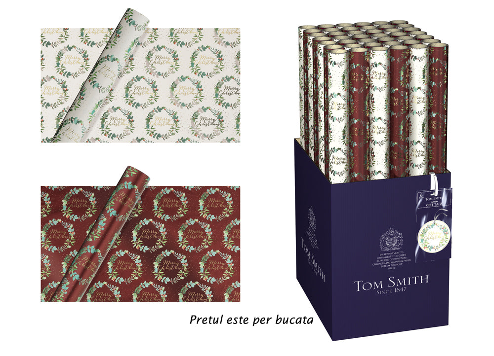 Hartie pentru cadouri Tom Smith Merry Christmas 4 m