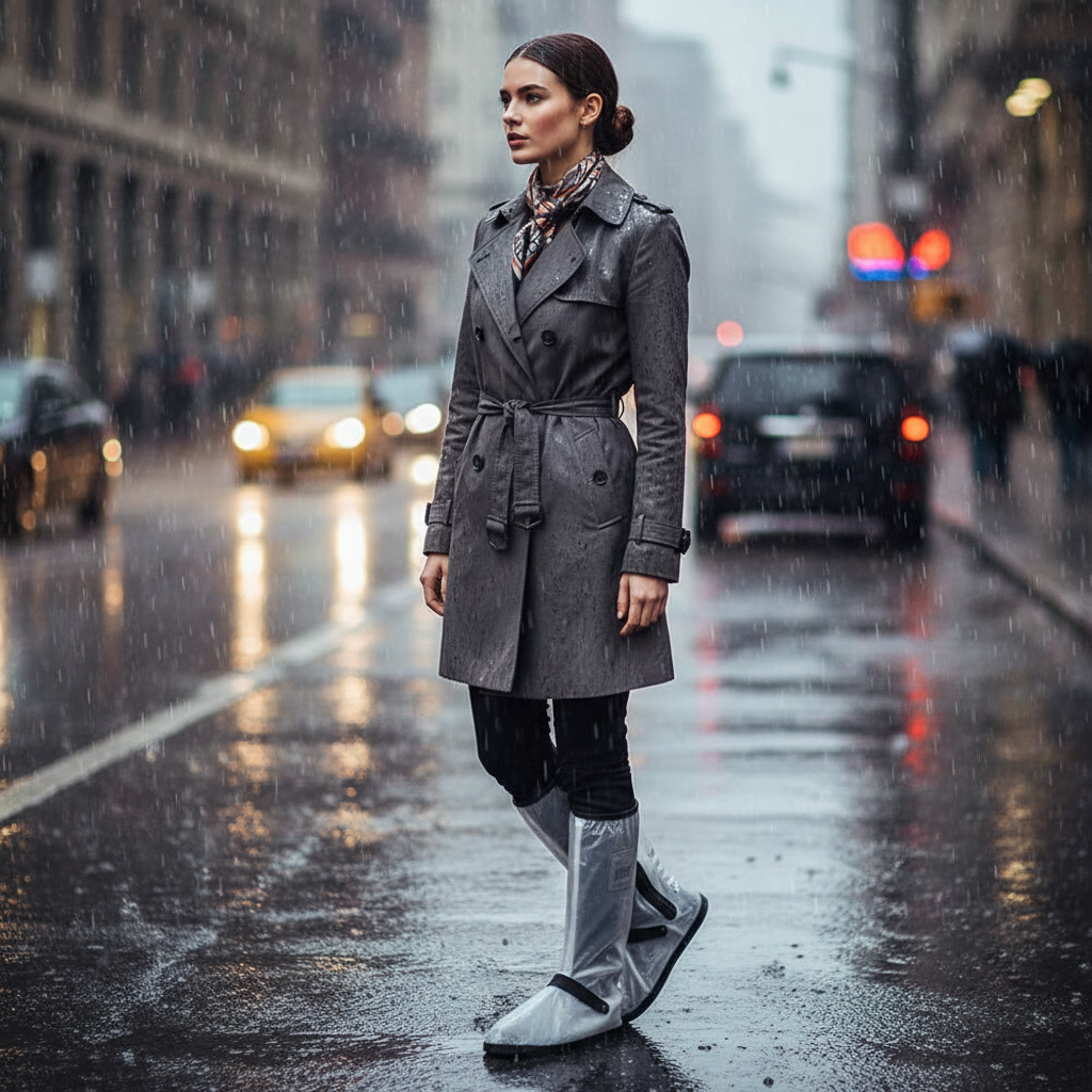 Huse pantofi inalte si transparente pentru femei, extrem de usor de purtat