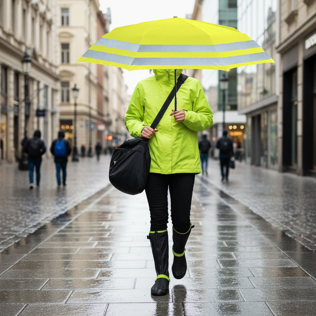 Mini umbrela automata galben neon