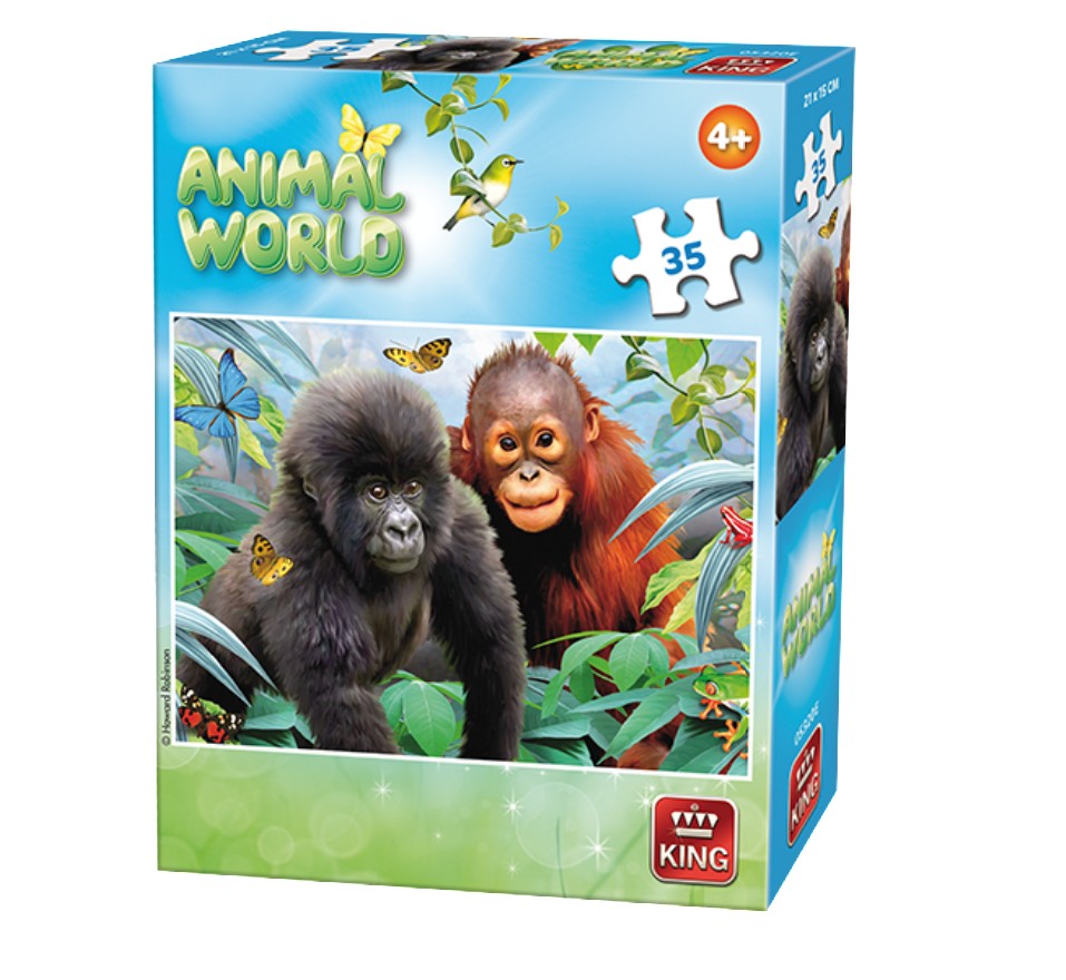 Puzzle 35 piese animale cu figurina