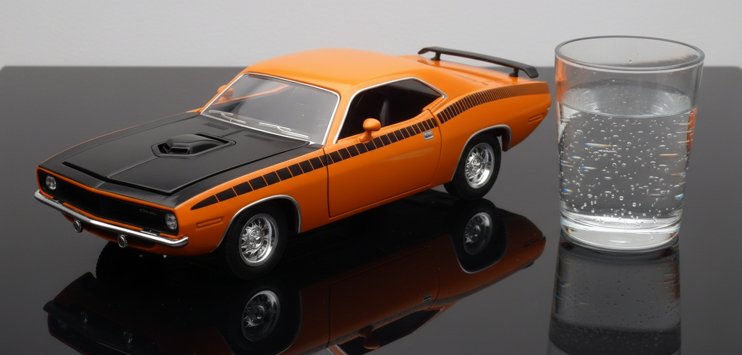 Masinuta diecast Plymouth Cuda 1970 pentru colecționari