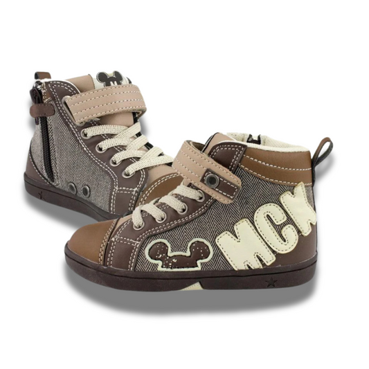 sneakers Mickei Mouse maron pentru baieti marimi 31-35