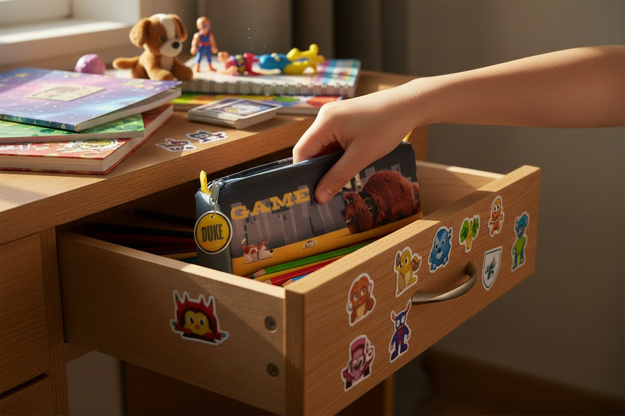 penar incapator pentru rechizitele de colorat. Este branduit cu the secret life of pets. destinat copiilor de calsa 0