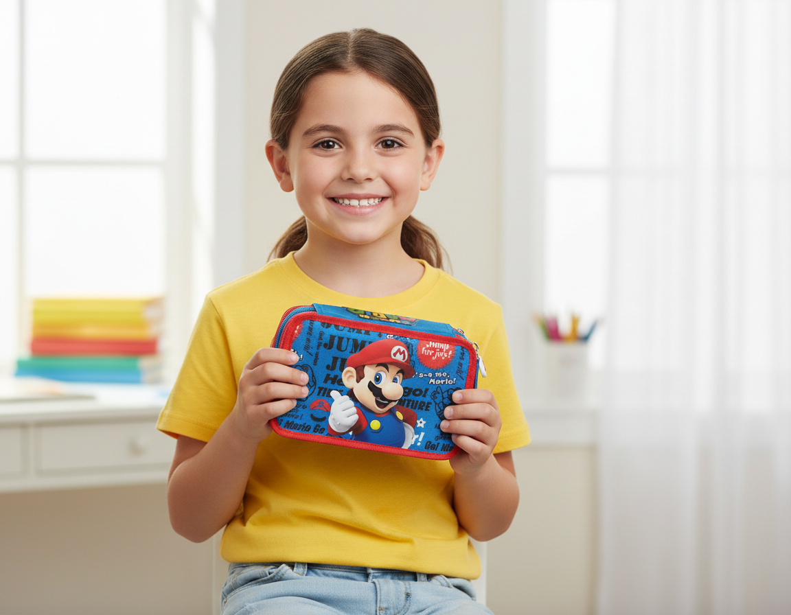 Penar echipat Nintendo Super Mario Bros. cu 44 instrumente de scris