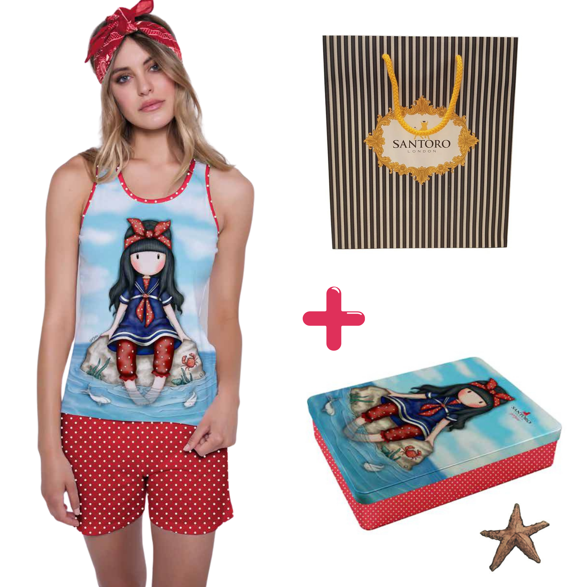 Pijama dama Gorjuss Little Fishes scurta